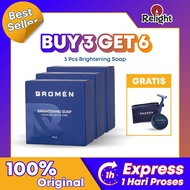 Bromen Brightening Soap 3pcs economy package | Men's Facial Wash Soap Brightens & Anti-Dullness