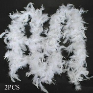 2M Christmas Tree White Feather Boa Strip Xmas Ribbon Party Garland Decor