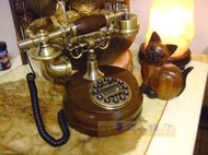 353 華城小鋪** 超取當日出貨/古董 家用 仿古電話 室內電話 有線 來電顯示 復古電話 造型電話 實木素面