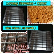 ✴️💥✳️ SET LOYANG BROWNIES & CUTTER ( SAIZ - 8"x8" @ 40 petak segi4tepat💥✴️✳️