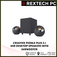 REXTECH Creative Pebble Plus 2.1 USB-Powered Desktop Speakers with Down-Firing Subwoofer and Far-Fie