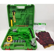 NEW RYU KOPER SET 10 mm Mesin Bor Beton Impact Drill Tembok 27 PCS Bor Tembok Beton Bor Tangan 10Mm