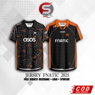 Fnatic Black ASOS 2025 T-Shirt Jersey (Free Nickname & Custom Design)