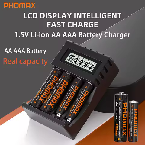 PHOMAX AA/AAA 4200mWh 1110mWh 1.5V Li-Ion Rechargeable Battery Charger Lithium Batteries For Mouse F