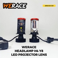 [WAREHOUSE] LED HEADLAMP H4 MINI PROJECTOR PROJECTOR Y8D Y8 SUPER BRIGHT WITH FAN HEADLIGHT UNIVERSA