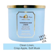 SG Stock ⭐️ SUN DRENCHED LINEN Bath & Body Works 3-Wick Scented Candle Home Fragrance Bath BodyWorks