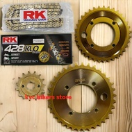 RK 428KLO ORING GOLD CHAIN+2IN1 SPROCKET LC135/RXZ/125ZR/Y15ZR Y16ZR 4 HOLE HUB