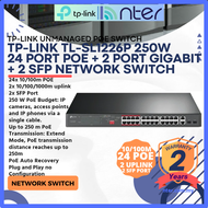 TP-LINK Tplink 24 Port 100M IP Network Rackmount POE Switch 24 Port POE 2x Gigabit Uplink 2x SFP 250
