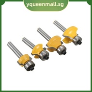 ⭐QUMM⭐ 4pcs 1/4 inch Shank Round Over Bead Edge Forming Router Bit 1/2 3/8 1/4 1/8