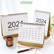 USNOW 2024 Calendar, Agenda Organizer Coil Standing Calendar Desk Calendar, Ins Style Daily Planner Office School Supplies Weekly Schedule Desk Stationery Supplies Student Gift