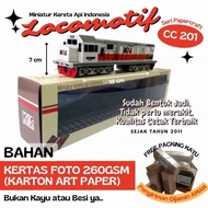 Lokomotif cc201 putih orens - miniatur kereta api indonesia