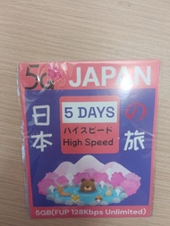 日本5日電話卡SIM 卡 上網卡 儲值卡數據卡