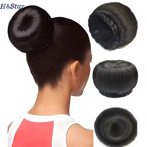H&STAR Fake Chignon Synthetic Donut Roller Hairpieces High Temperature Fiber Hair Bun Cover for Wome