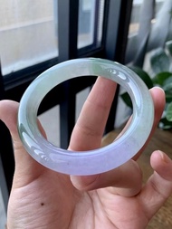 冰種玉鐲 天然翡翠玉鐲 A玉 手鐲 • 冰種紫羅蘭翡翠圓鐲