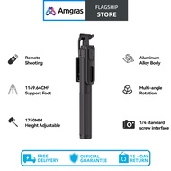 Amgras Tripod S02 Portable Tripod for Mobile Phones with 360° Rotation and Adjustment 1750mm Bluetoo