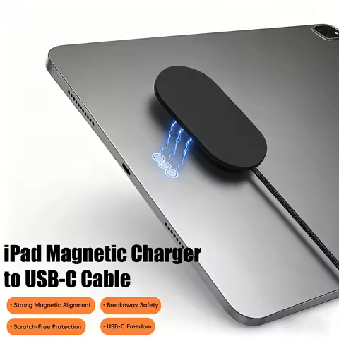 USB-C Magnetic Charger Cable 18W/35W Portable Magnetic Wireless Charger with Leather Design for iPad