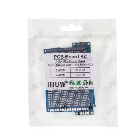 4pcs blue Assorted Size PCB Prototype Board 2x8/4x6/5x7CM Universal Breadboard for Arduino DIY Elect