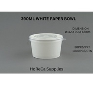 50PCS WHITE PAPER BOWL/390cc/520cc/650cc/780cc/850cc/1000cc
