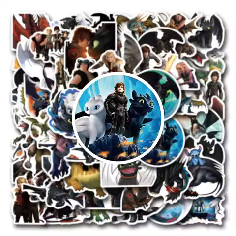 50pcs Cartoon Animation How To Train Your Dragon Decorative Luggage Phone Case Water Cup Waterproof 
