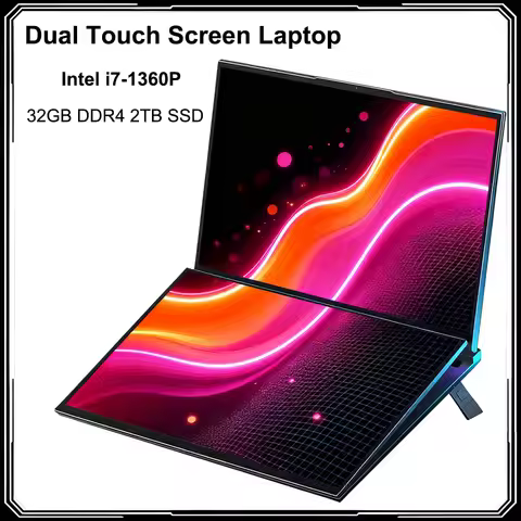 16*2 Inch Dual Touch Screen Laptop Intel i7-1360P Windows 11 2*DDR4 MAX 32GB M.2 2280 2TB SSD WIFI B