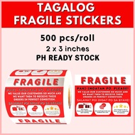▙ ♞TAGALOG FRAGILE STICKERS 500pcs per roll