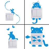Blue Switch Sticker Glow in the Dark Wall Decal Kids Room Boy Girl Bedroom DIY Decoration Luminous H