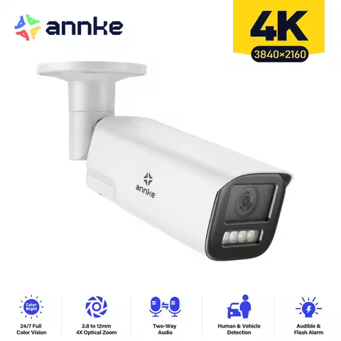 ANNKE 4K 4X ZOOM Smart Dual Light Varifocal Network Camera IP Camera IP67 Human Vehicle Detection 8M