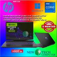 #HP112 USED HP PAVILION 15 Performance Gaming Laptop intel i7-11370H 16GB 512GB SSD NVIDIA RTX3050 4