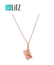 [ Free Necklace ] LITZ 18K Rose Gold Diamond Pendant C-DP0012 (2.40g+/-)