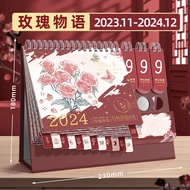 AT/🧃Desk Calendar2024Annual Calendar Large Schedule Book Dragon Year Desk Calendar Multi-Functional Desk Calendar2024Cal