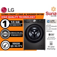 (Free Delivery Kedah,Penang & Perlis)LG 13/8kg Front Load Washer Dryer with AI Direct Drive™, Steam™