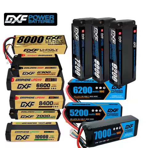 2PCS DXF 2S 3S 4S 6S Lipo Battery 8400mAh 9200mAh 10000mAh 6500mAh 8000mAh 7000mAh 6200mAh 5200mAh 7