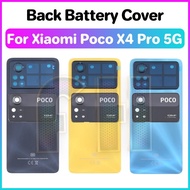 Back Battery Cover Glass Housing For xiamoi POCO X4 PRO 5G Door Back Battery Back Cover Case camera 
