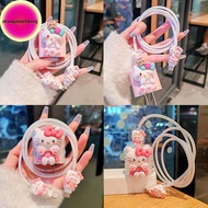 Strongaroetrtomj 3D Hello Kitty Charger Protector Cable Organiser Kit Cartoon Data Cable Winder Char