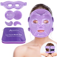 Atsuwell Cooling Ice Face Eye Mask Set for Dark Circles and Puffiness, 6 Gel Cold Packs for Face, Ey