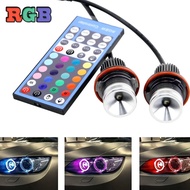 2PCS  RGB Multi-color IR Remote Control Led Angel Eye Halo Ring Position Light For BMW E39 E60 E61 E