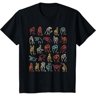 Amber's Children's and Adult's T-Shirts 24s ABC Sign Language Chart Teacher Hand Letter Alphabet ASL