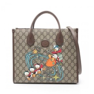 【日本直送】 GUCCI GUCCI GUCCI × Disney 唐老鴨 GG Supreme 肩包 托特包 PVC 皮革 淺褐色 多色 兩用款