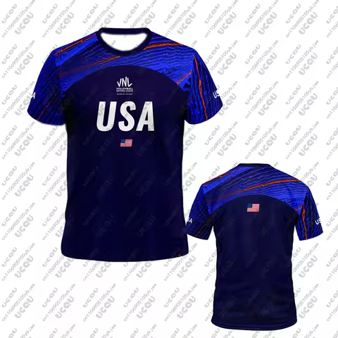 2025 Men Boys Top Volleyball Jersey Match Clothes Tee Adult V-VNL Quick-Drying T Shirt Male Home Spo