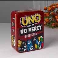 （玩具）棕色鐵盒UNO NO MERCY毫不留情紙牌桌上遊戲卡 112張/盒 $60/盒