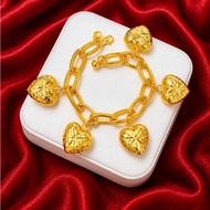 GELANG TANGAN PAPERCLIP JUNTAI 5LOVE PADU EMAS BANGKOK