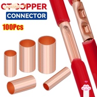 EUCALYTUSMY 100Pcs GT Copper Terminal Connecting Tube, Hole Passing Cable Connector Kit Wire Termina