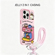 MESIN Cute Aesthetic Unique 2 In 1 Coffee Machine Motif Case hp Vivo V70 Y31D Pro V60 Lite Y21D Y05 