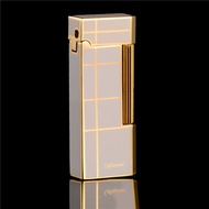 Bật Lửa Gas Đá Derui 3019 Trắng Sọc Vàng ( Có Hộp ) Hộp Quẹt Thích Hợp Làm Quà Tặng