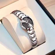 OPK 8105 นาฬิกาข้อมือแฟชั่น กันน้ำ หน้าปัดเล็ก 25 มม.สีดำ เงิน สายสแตนเลส สำหรับผู้หญิง