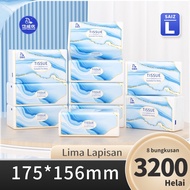 【8Packs】DWY 5 Ply Premium Thickened Large Soft Baby Facial Tissue Highly Absorbent 400 Sheets (175*1