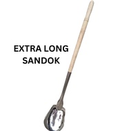 UCHOOZ Extra Long Sandok Wood Handle Ladle for Big Cooking