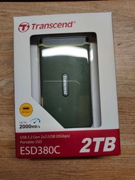 全新《Transcend創見 》ESD380C 2TB USB3.2/Type  C 雙介面外接SSD固態硬碟 - 橄欖綠(TS2TESD380C)
