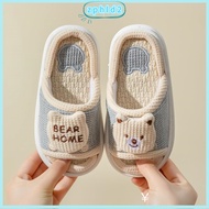 READY STOCK Linen Kids Slipper Selipar Budak Four Seasons Girls Slipper Silent Anti-skid Linen Indoo