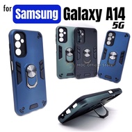 MDC Phone Case for Samsung Galaxy A14 5G Shockproof Rotate Casing Metal Ring Holder Cover Sarung Fon